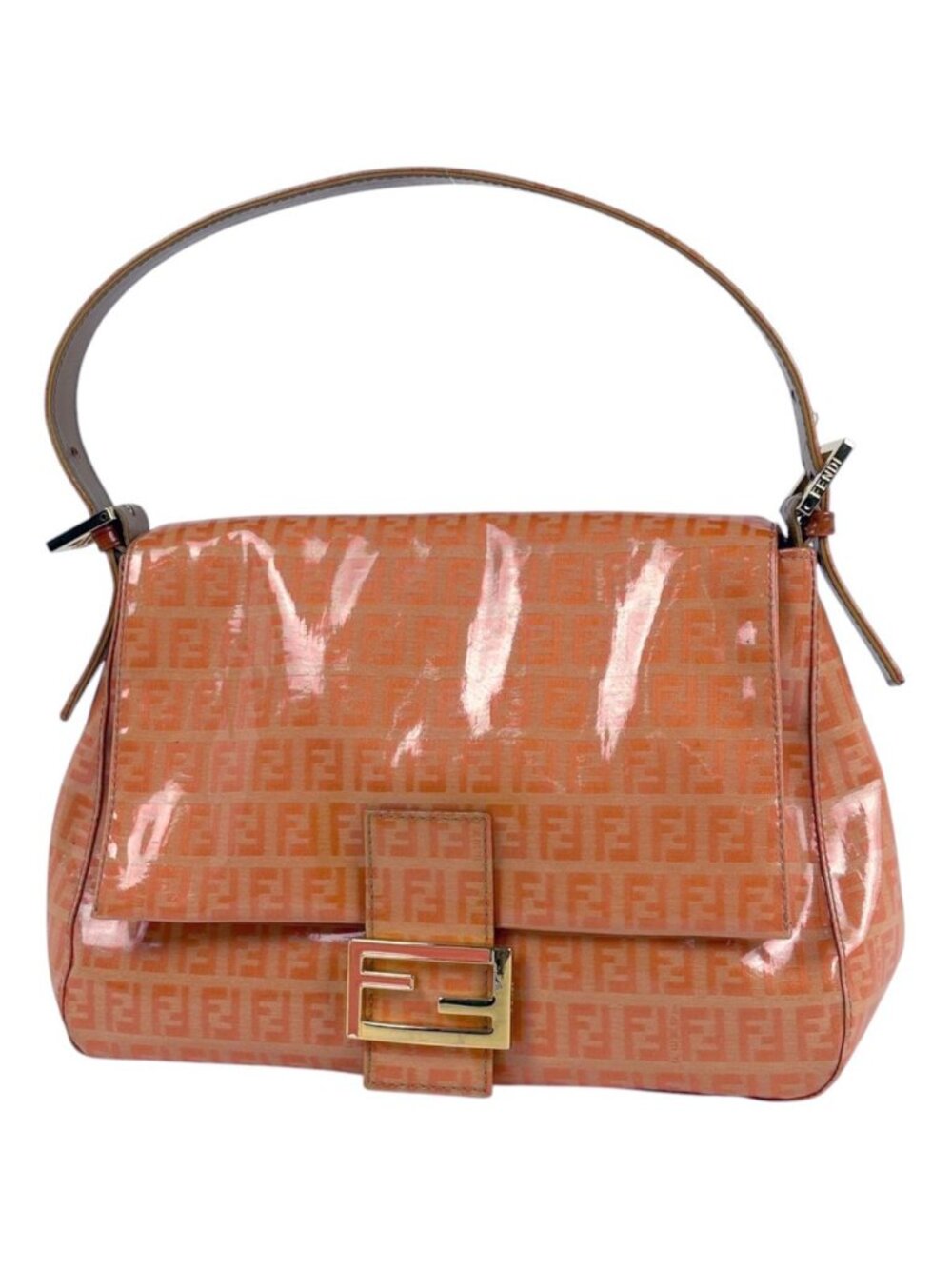 Fendi Shoulder Bag Zucchino Pattern Orange